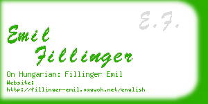 emil fillinger business card
